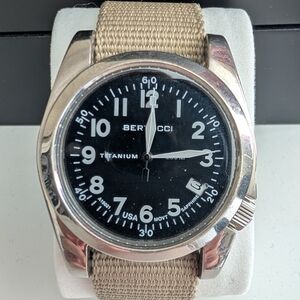 Black Dial Watch with Tan Strap